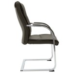 vidaXL Scaun de birou consolă, gri, piele ecologică vidaXL Scaun de birou consolă, gri, piele ecologică