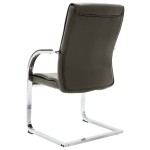vidaXL Scaun de birou consolă, gri, piele ecologică vidaXL Scaun de birou consolă, gri, piele ecologică