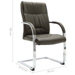 vidaXL Scaun de birou consolă, gri, piele ecologică vidaXL Scaun de birou consolă, gri, piele ecologică