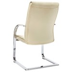 vidaXL Scaun de birou consolă, crem, piele ecologică vidaXL Scaun de birou consolă, crem, piele ecologică