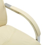 vidaXL Scaun de birou consolă, crem, piele ecologică vidaXL Scaun de birou consolă, crem, piele ecologică