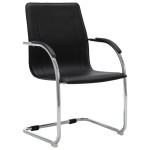 vidaXL Scaun de birou consolă, negru, piele ecologică vidaXL Scaun de birou consolă, negru, piele ecologică
