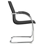 vidaXL Scaun de birou consolă, negru, piele ecologică vidaXL Scaun de birou consolă, negru, piele ecologică