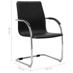vidaXL Scaun de birou consolă, negru, piele ecologică vidaXL Scaun de birou consolă, negru, piele ecologică