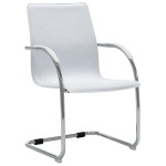 vidaXL Scaun de birou tip consolă, alb, piele ecologică vidaXL Scaun de birou tip consolă, alb, piele ecologică