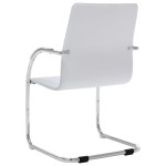 vidaXL Scaun de birou tip consolă, alb, piele ecologică vidaXL Scaun de birou tip consolă, alb, piele ecologică