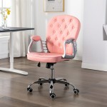 vidaXL Scaun de birou pivotant, roz, piele ecologică vidaXL Scaun de birou pivotant, roz, piele ecologică