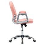 vidaXL Scaun de birou pivotant, roz, piele ecologică vidaXL Scaun de birou pivotant, roz, piele ecologică