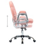 vidaXL Scaun de birou pivotant, roz, piele ecologică vidaXL Scaun de birou pivotant, roz, piele ecologică
