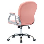 vidaXL Scaun de birou pivotant, roz, piele ecologică vidaXL Scaun de birou pivotant, roz, piele ecologică