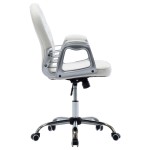 vidaXL Scaun de birou rotativ, alb, piele ecologică vidaXL Scaun de birou rotativ, alb, piele ecologică