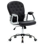 vidaXL Scaun de birou rotativ, negru, piele ecologică vidaXL Scaun de birou rotativ, negru, piele ecologică