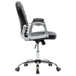 vidaXL Scaun de birou rotativ, negru, piele ecologică vidaXL Scaun de birou rotativ, negru, piele ecologică