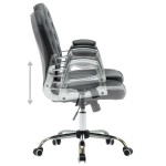 vidaXL Scaun de birou rotativ, negru, piele ecologică vidaXL Scaun de birou rotativ, negru, piele ecologică