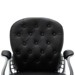 vidaXL Scaun de birou rotativ, negru, piele ecologică vidaXL Scaun de birou rotativ, negru, piele ecologică