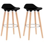 vidaXL Scaune de bar, 2 buc, negru