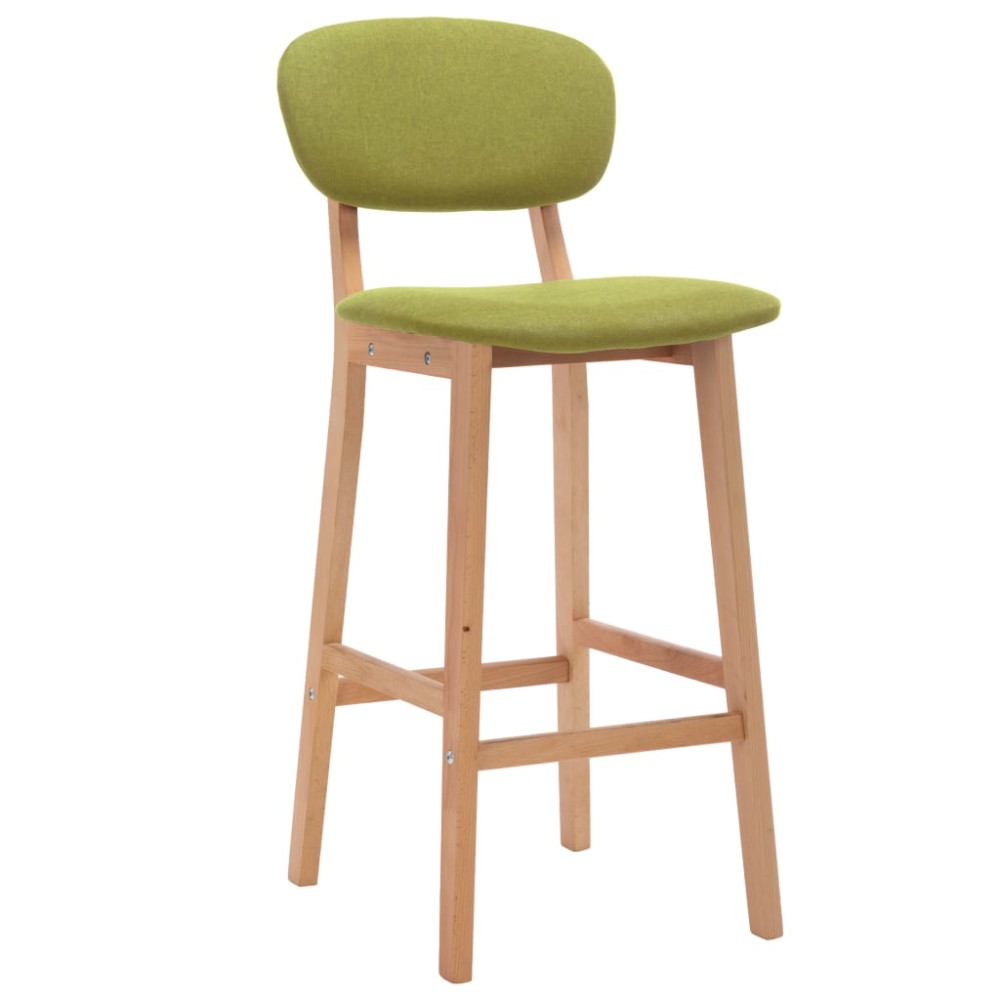 vidaXL Scaune de bar, 2 buc., verde, material textil