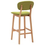vidaXL Scaune de bar, 2 buc., verde, material textil