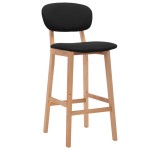 vidaXL Scaune de bar, 2 buc., negru, material textil