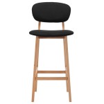 vidaXL Scaune de bar, 2 buc., negru, material textil
