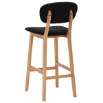 vidaXL Scaune de bar, 2 buc., negru, material textil