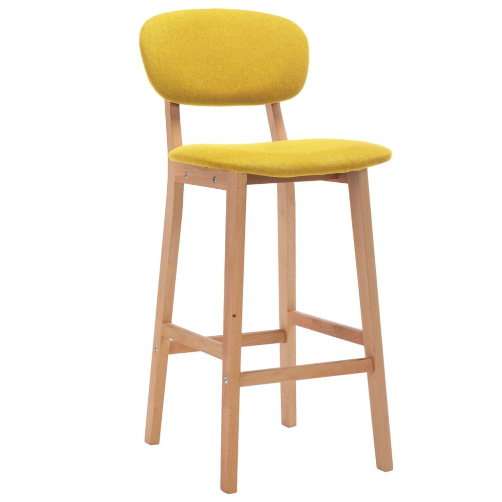 vidaXL Scaune de bar, 2 buc., galben muștar, material textil