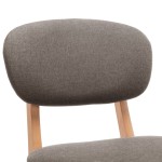 vidaXL Scaune de bar, 2 buc., gri taupe, material textil