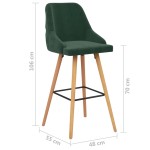 vidaXL Scaune de bar, 2 buc., verde închis, catifea vidaXL Scaune de bar, 2 buc., verde închis, catifea