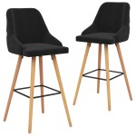 vidaXL Scaune de bar, 2 buc., negru, catifea vidaXL Scaune de bar, 2 buc., negru, catifea