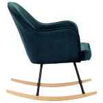 vidaXL Scaun balansoar, albastru, catifea vidaXL Scaun balansoar, albastru, catifea
