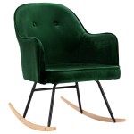 vidaXL Scaun balansoar, verde închis, catifea