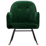 vidaXL Scaun balansoar, verde închis, catifea