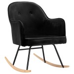vidaXL Scaun balansoar, negru, catifea vidaXL Scaun balansoar, negru, catifea