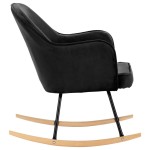 vidaXL Scaun balansoar, negru, catifea vidaXL Scaun balansoar, negru, catifea