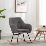 vidaXL Scaun balansoar, gri deschis, material textil vidaXL Scaun balansoar, gri deschis, material textil