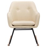 vidaXL Scaun balansoar, crem, material textil