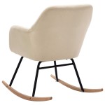 vidaXL Scaun balansoar, crem, material textil