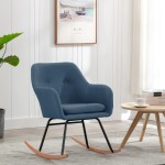 vidaXL Scaun balansoar, albastru, material textil vidaXL Scaun balansoar, albastru, material textil