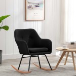 vidaXL Scaun balansoar, negru, material textil vidaXL Scaun balansoar, negru, material textil