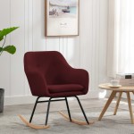 vidaXL Scaun balansoar, roșu vin, material textil vidaXL Scaun balansoar, roșu vin, material textil