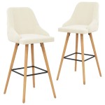 vidaXL Scaune de bar, 2 buc., crem, catifea vidaXL Scaune de bar, 2 buc., crem, catifea