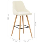 vidaXL Scaune de bar, 2 buc., crem, catifea vidaXL Scaune de bar, 2 buc., crem, catifea