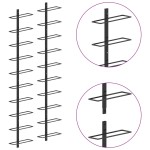 vidaXL Suporturi sticle de vin de perete 20 sticle 2 buc. negru metal