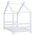 vidaXL Cadru pat de copii, alb, 70 x 140 cm, lemn masiv de pin vidaXL Cadru pat de copii, alb, 70 x 140 cm, lemn masiv de pin