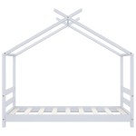 vidaXL Cadru pat de copii, alb, 70 x 140 cm, lemn masiv de pin vidaXL Cadru pat de copii, alb, 70 x 140 cm, lemn masiv de pin