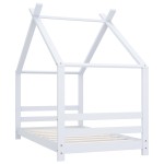vidaXL Cadru pat de copii, alb, 80 x 160 cm, lemn masiv de pin vidaXL Cadru pat de copii, alb, 80 x 160 cm, lemn masiv de pin