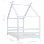 vidaXL Cadru pat de copii, alb, 80 x 160 cm, lemn masiv de pin vidaXL Cadru pat de copii, alb, 80 x 160 cm, lemn masiv de pin
