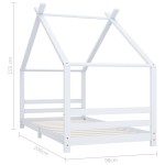 vidaXL Cadru pat de copii, alb, 90 x 200 cm, lemn masiv de pin vidaXL Cadru pat de copii, alb, 90 x 200 cm, lemn masiv de pin