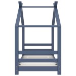vidaXL Cadru de pat pentru copii, gri, 70 x 140 cm, lemn masiv de pin