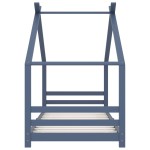 vidaXL Cadru de pat pentru copii, gri, 90 x 200 cm, lemn masiv de pin vidaXL Cadru de pat pentru copii, gri, 90 x 200 cm, lemn masiv de pin